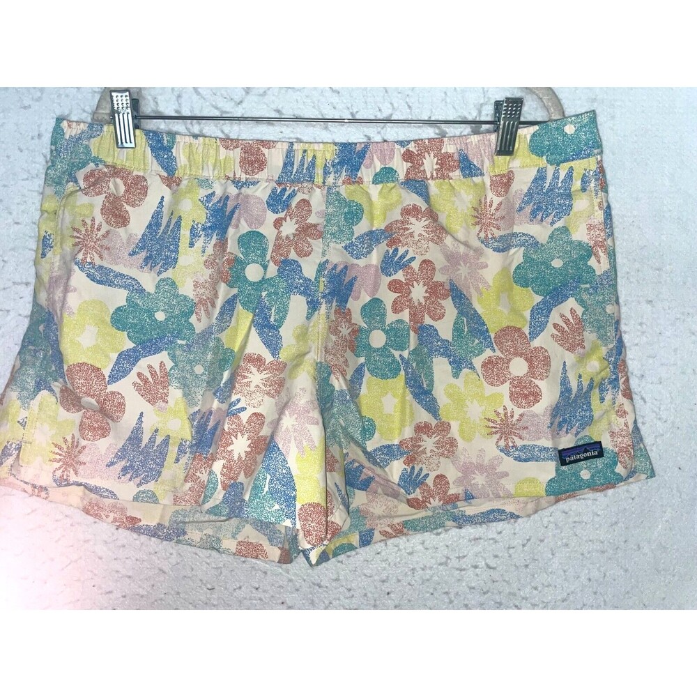 Patagonia Barely 2.5" Baggies Floral Shorts Channeling Spring Natural women's XL